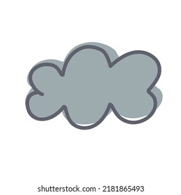 Blue cloud vector illustration scandinavian cartoon style for sticker, print, poster, card