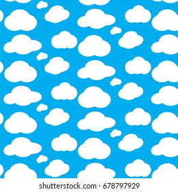Blue Cloud Vector Pattern