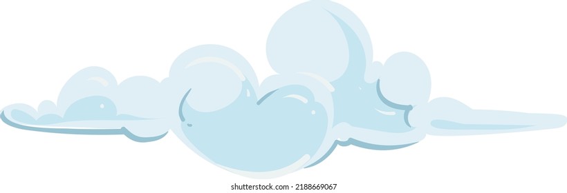 Blue cloud. Weather symbol. Sky decorative element