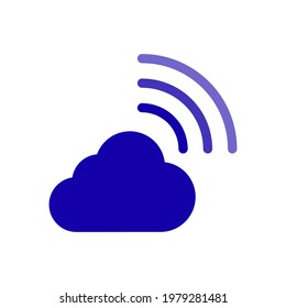 blue cloud with wi-fi icon. vector