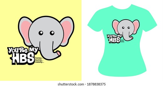 blue cloud woman t-shirt design combined with elephant vector