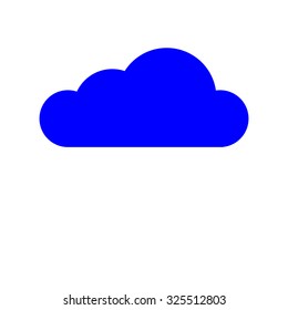 Blue cloud for your text and logo. Illustration. White background