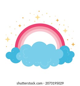 Blaue Wolken. Kindergartenkonzept. Vektorgrafik, einzelne Illustration.
