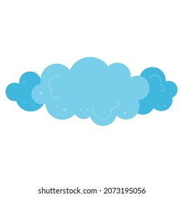 Blue clouds. Children nursery concept. Vector cartoon isolated illustration.