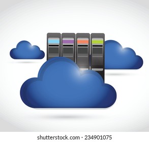 blue clouds. cloud computing concept illustration design over a white background