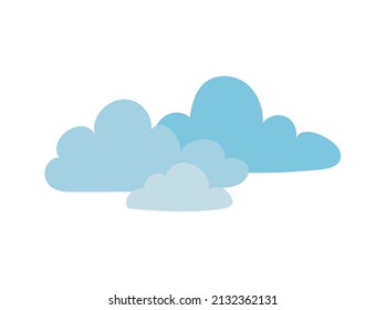 blue clouds design over white