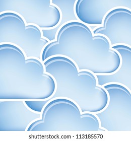 blue clouds with edge background. vector illustration