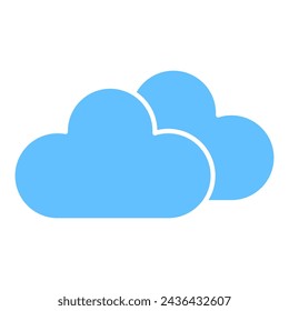 Blue clouds fluffy sky. Light airy weather design. Cloud computing symbol. Vector illustration. EPS 10.