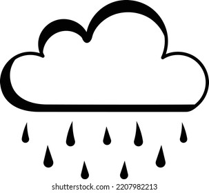 blue clouds heavy rain sign Concept Vector Icon Design, Autumn or Fall activities Symbol, deciduous weather Sign, harvesting season Elements Stock illustration