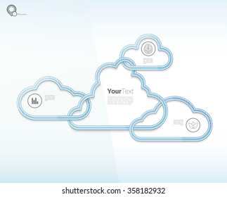 Blue Clouds Layout Illustration Vector
