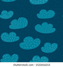 Blue clouds on a blue background