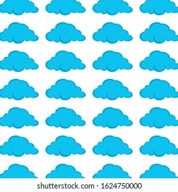 blue clouds on a white background