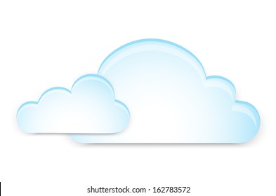 blue clouds on a white background