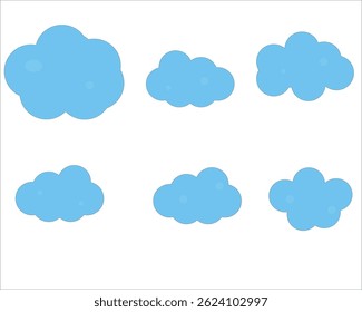 blue clouds on white background
