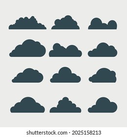 Blue clouds on white sky with long shadow. Stock
