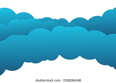 Blue Clouds Pattern Abstract Background. Frame. Valentines Day. Vector illustration