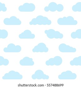 blue clouds seamless pattern