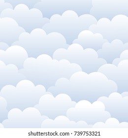 Blue clouds. Seamless vector pattern