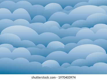 
Blue clouds sky. Sea of ​​blue clouds. Blue cloudy sky