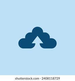 Blue clouds and upward arrow logo