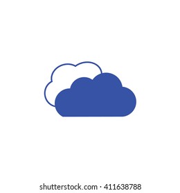 Blue clouds vector icon. Weather forecast