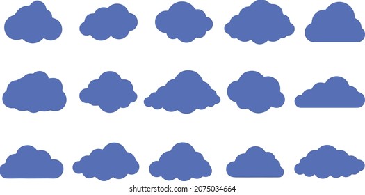 blue clouds. white background. Banner Icons. Design elements.