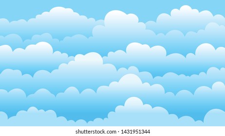 blue clouds with white tops
