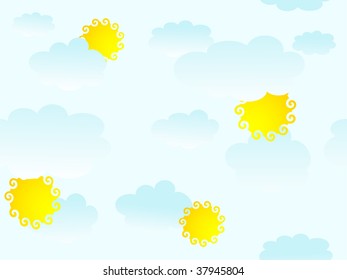Blue cloudy pattern  - vector illustration