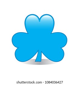 Blue Clover Emoji Vector