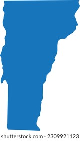 BLUE CMYK color detailed flat map of the federal state of VERMONT, UNITED STATES OF AMERICA on transparent background