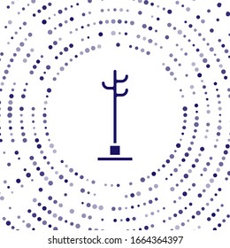 Blue Coat stand icon isolated on white background. Abstract circle random dots. Vector Illustration