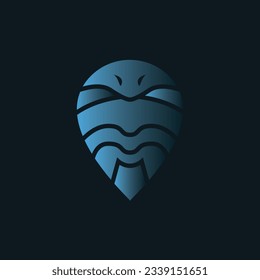 blue cobra logo design vector.