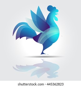 Blue cock logotype.