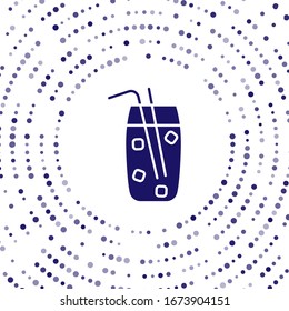 Blue Cocktail and alcohol drink icon isolated on white background. Abstract circle random dots. Vector Illustration