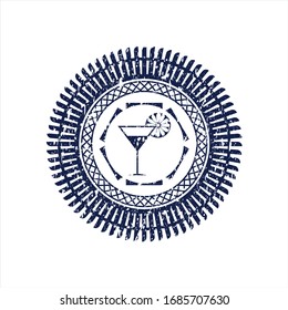 Icono de vidrio azul en el interior de la junta de goma de grifo de goma de presión