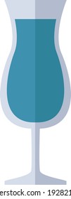 Blue coctail, illustration, vector on white background.