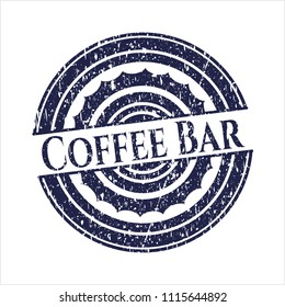                               Blue Coffee Bar distress grunge seal                                           