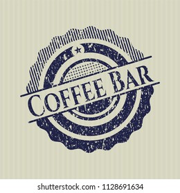 Blue Coffee Bar grunge seal