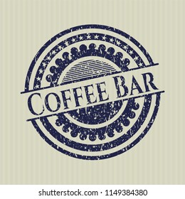 Blue Coffee Bar grunge style stamp