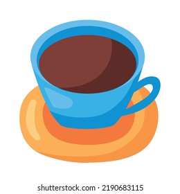 blue coffee cup drink icon