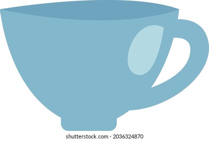 Blue coffee cup, illustration, vector, on a white background.