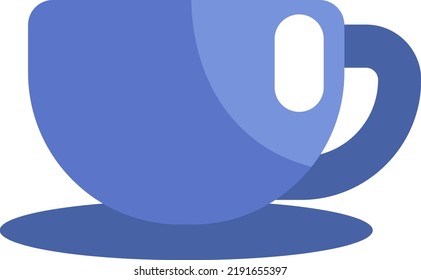 Blue Coffee cup, illustration, vector on a white background.
