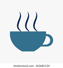 Blue Coffee cup and Tea cup icon set Illustration eps10 