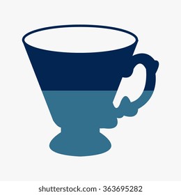 Blue Coffee cup and Tea cup icon set.Illustration eps10 