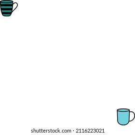 Blauer Kaffeebeutel, Illustration, Vektorgrafik auf weißem Hintergrund.