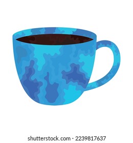 blue coffee mug on white background