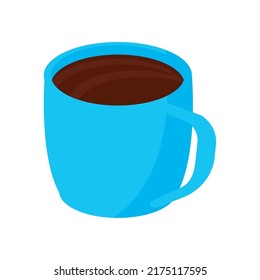 blue coffee mug over white
