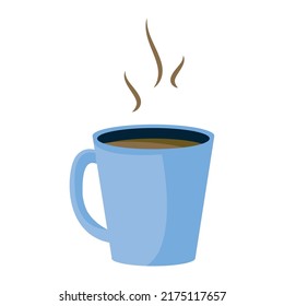 blue coffee mug over white