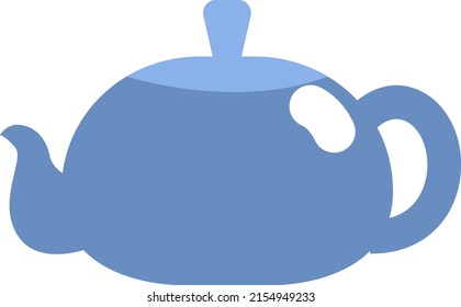 Blue coffee pot, illustration, vector on a white background.