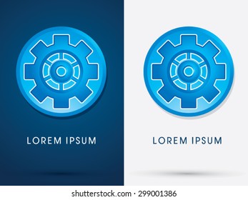 Blue Cog, Gear, industry, graphic vector.